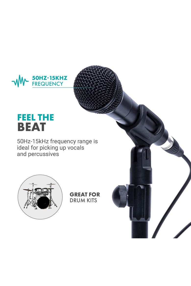 HV-M5 Dynamic XLR Cardioid Vocal Microphone with Internal Shockmount and Windscreen, Alternate, color, Black