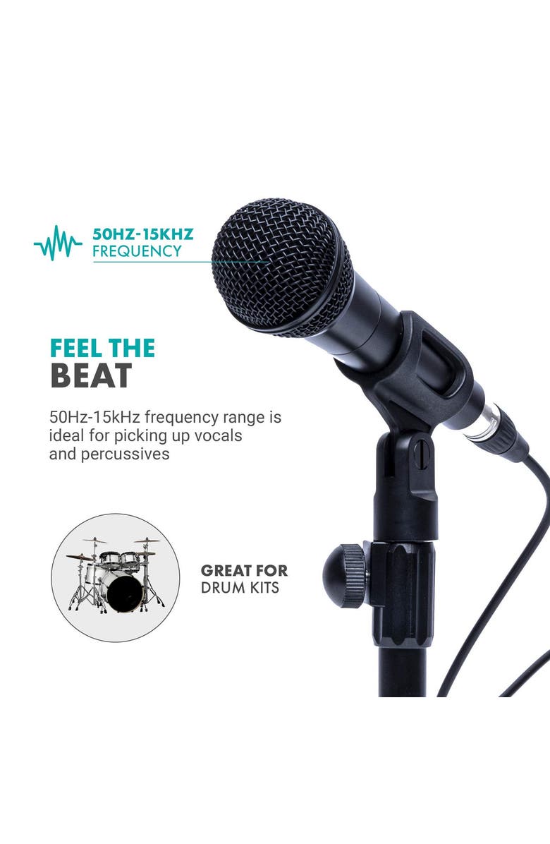 MOVO HV-M5 Dynamic XLR Cardioid Vocal Microphone with Internal Shockmount and Windscreen, Alternate, color, Black