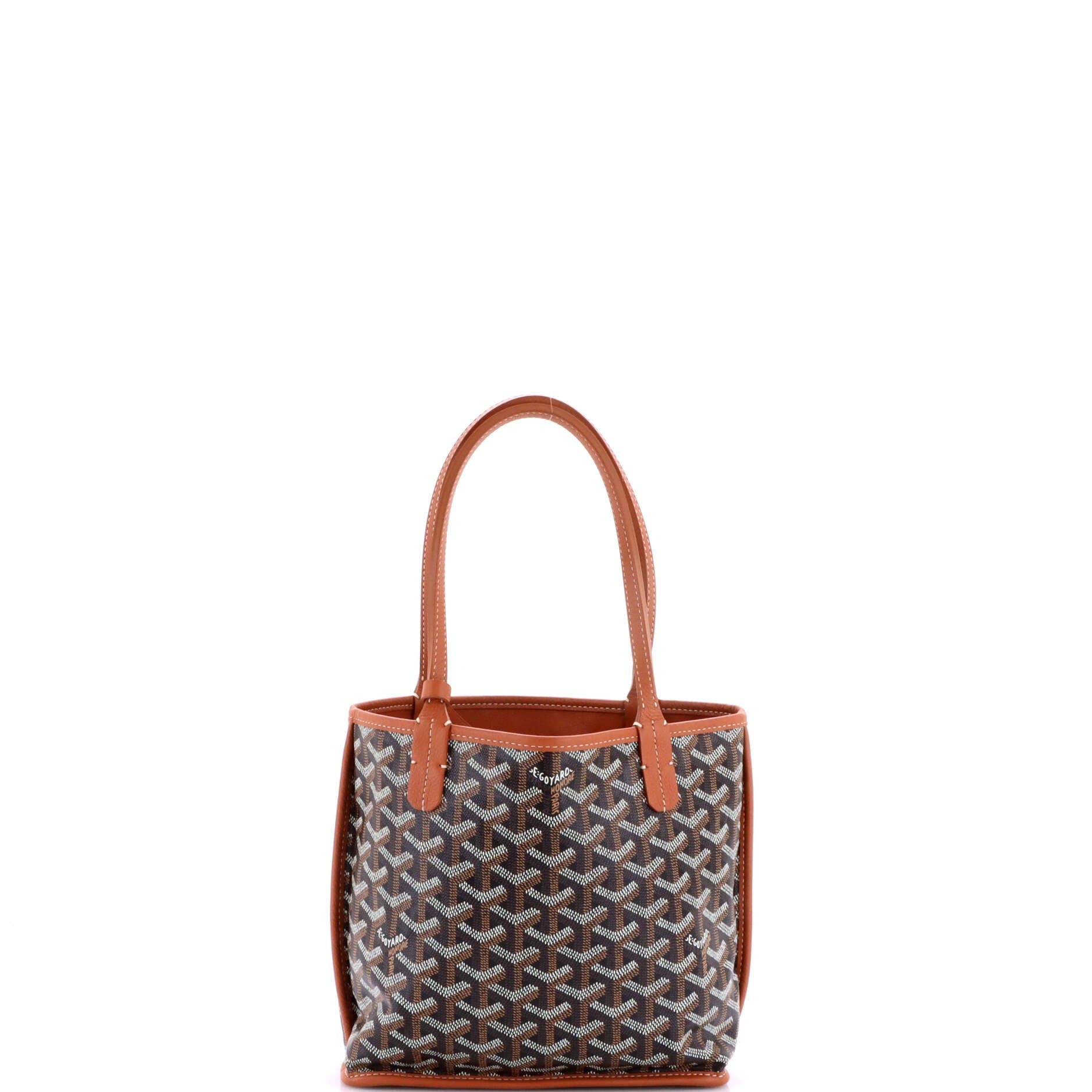 Pre-Owned Goyard Anjou Reversible Tote Coated Canvas Mini, Alternate, color, Brown