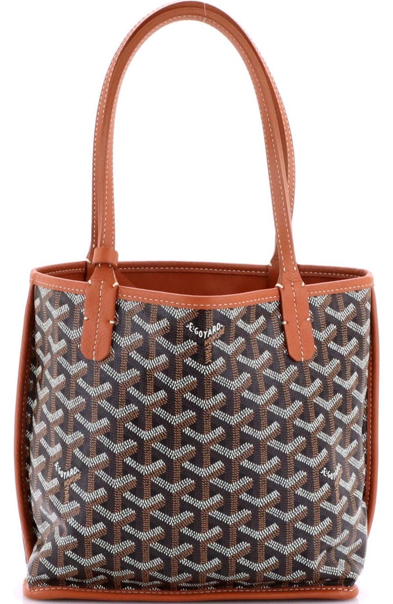Pre-Owned Goyard Anjou Reversible Tote Coated Canvas Mini, Alternate, color, Brown