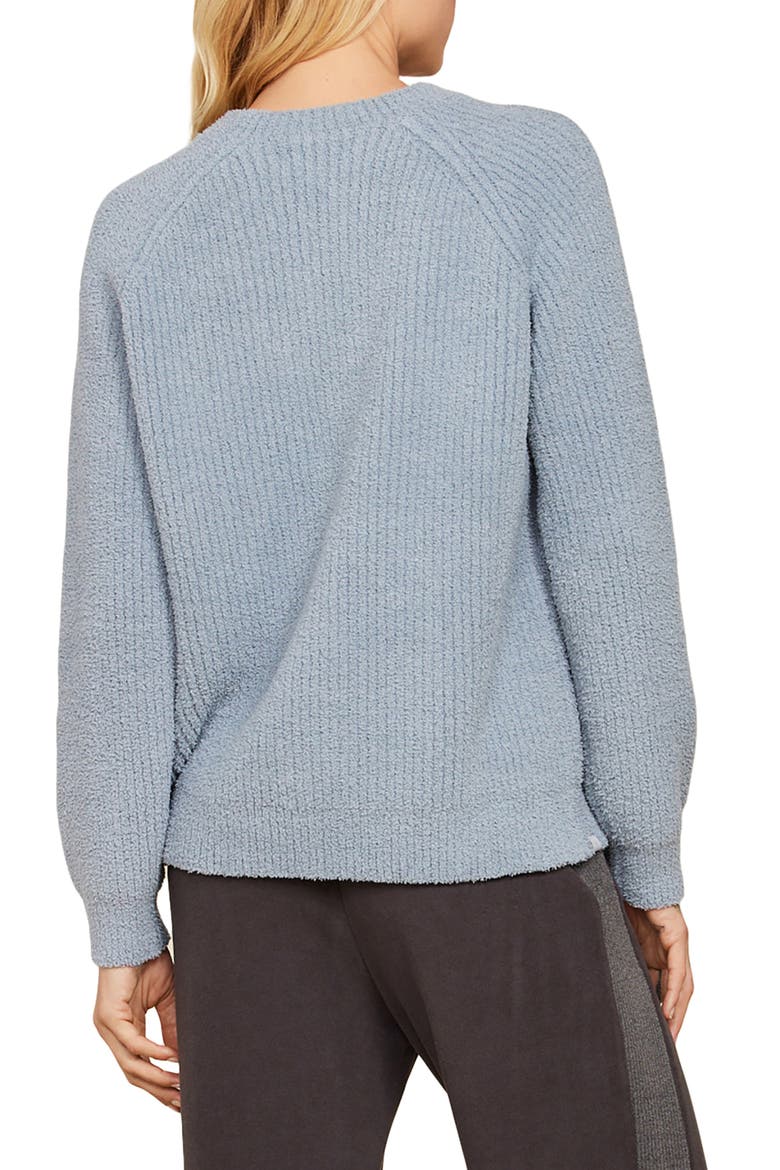 CozyChic® Rib Crewneck Lounge Top, Alternate, color, MOONBEAM