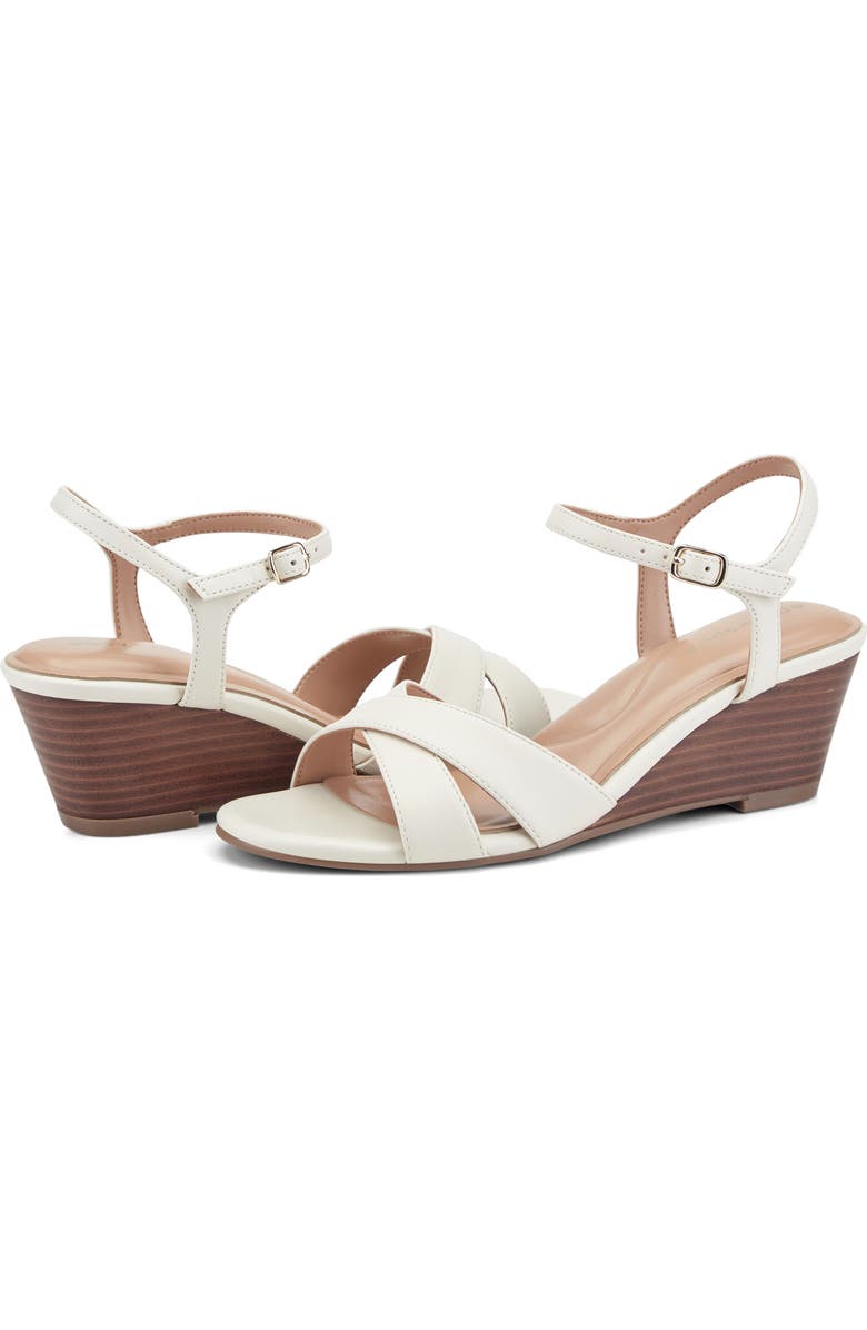 Easy Spirit Noya Wedge Sandal, Alternate, color, Ivory
