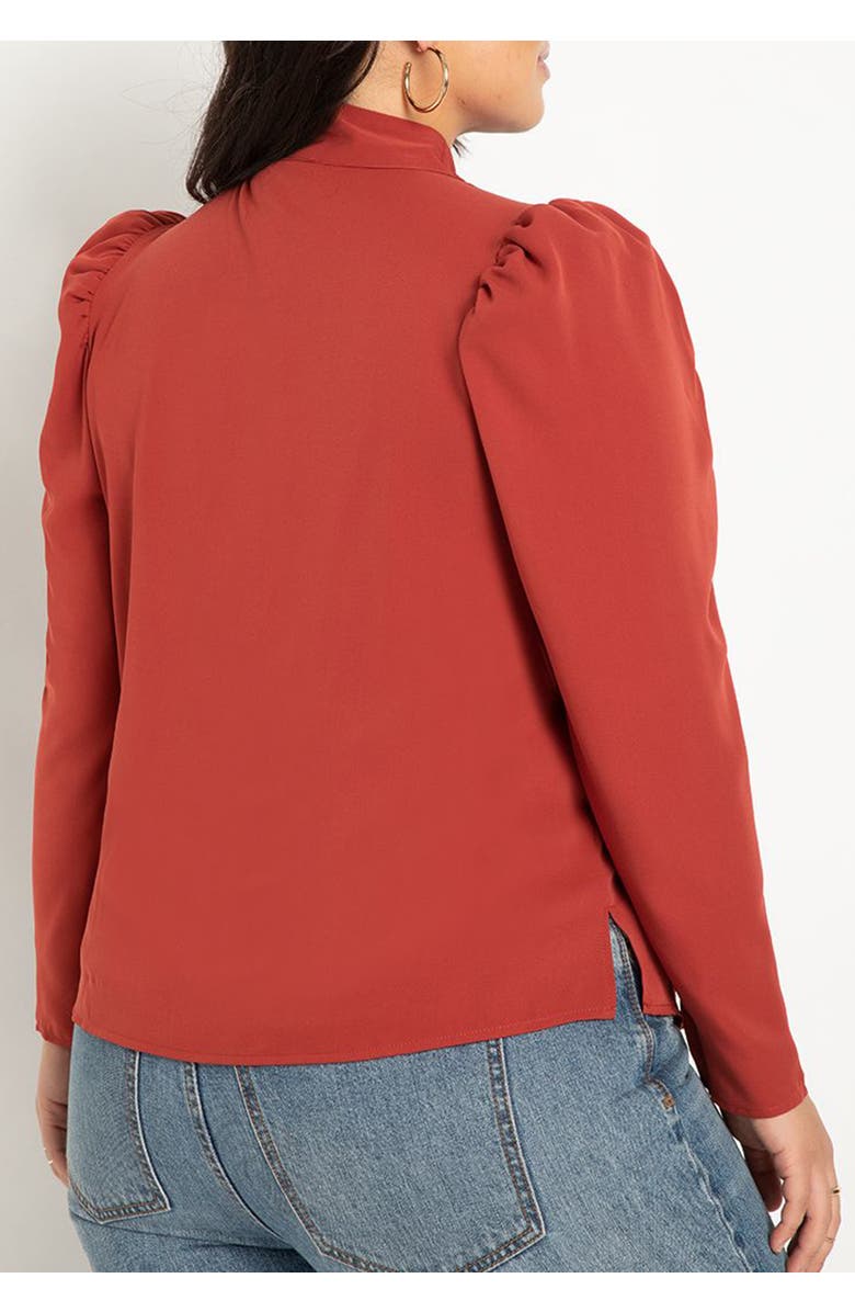 ELOQUII Drape Front Blouse, Alternate, color, Orchid Purple