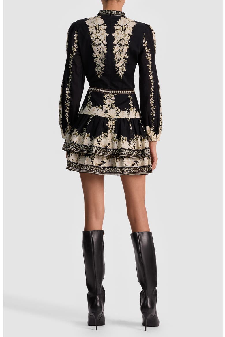 Valencia Placed Floral Tiered Cotton Dress, Alternate, color, FREE FALLING