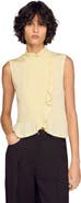 SANDRO Ruffled smocked top