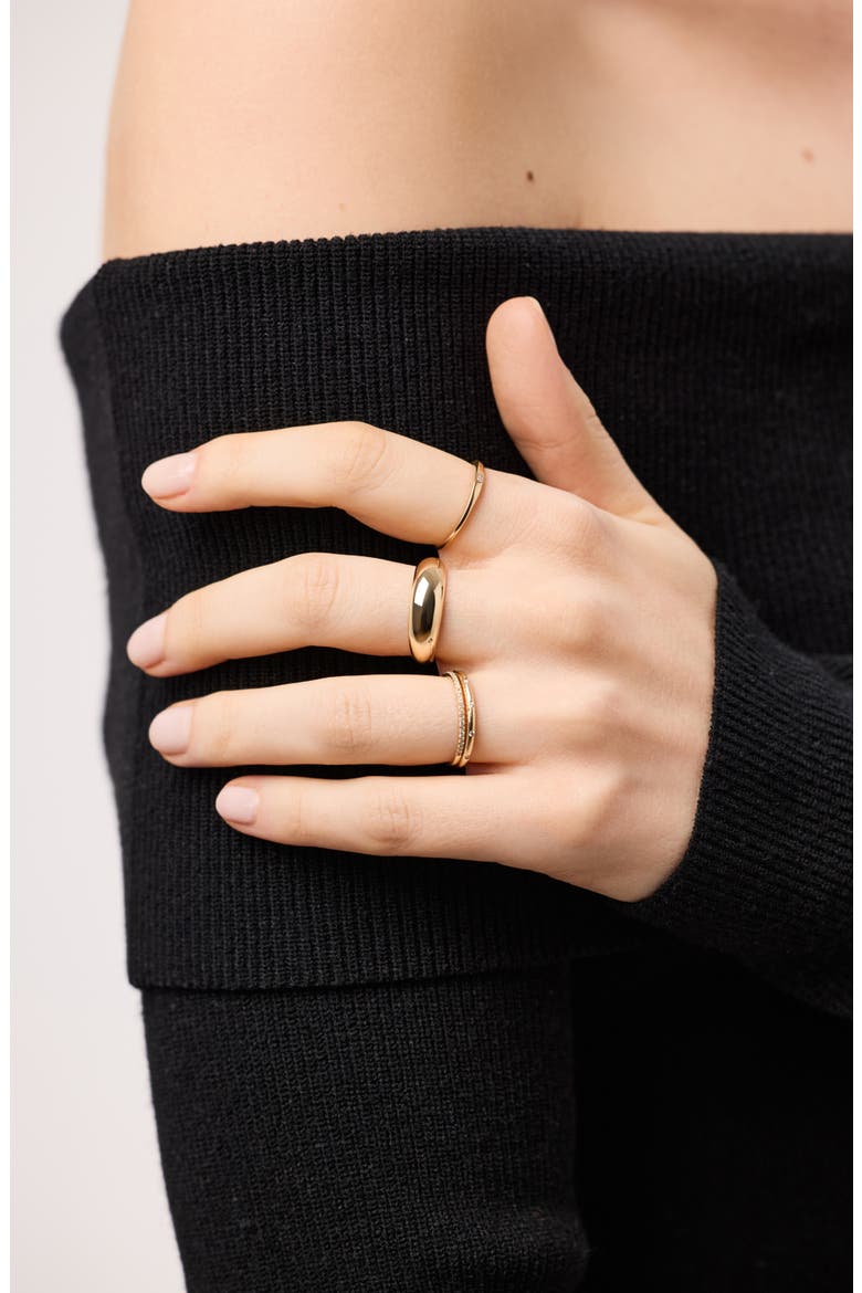 Solid Yellow Gold - Gold Medium Dome Ring, Alternate, color, Gold