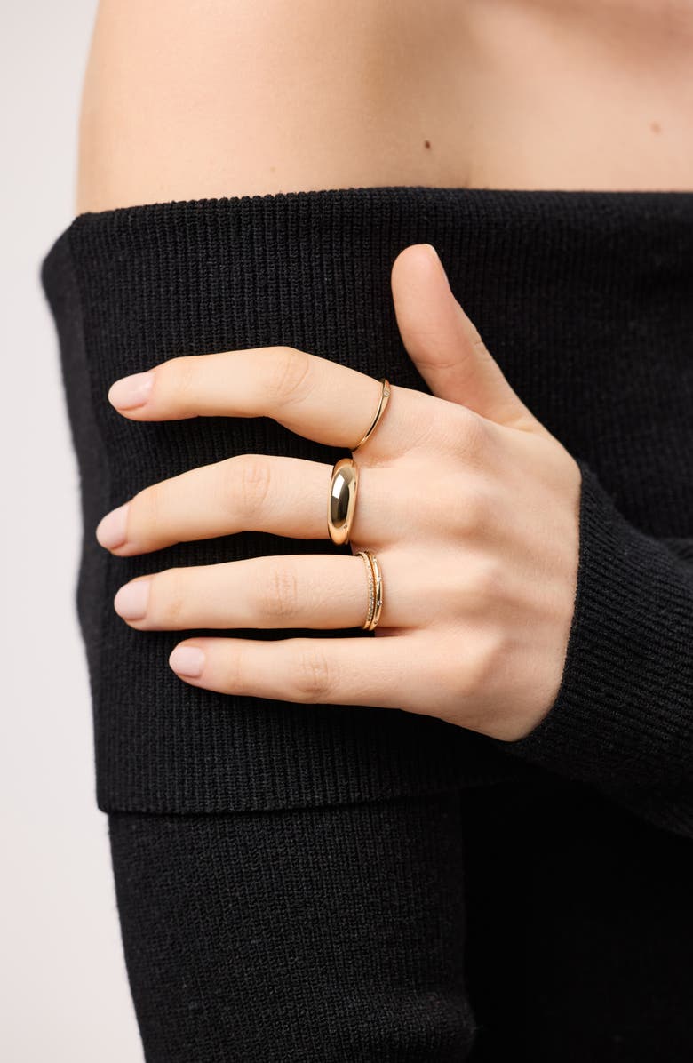 Ana Luisa Solid Yellow Gold - Gold Medium Dome Ring, Alternate, color, Gold