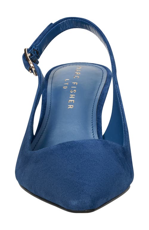 Marc Fisher Ltd Kory Pointed Toe Kitten Heel Pump In Dark Blue