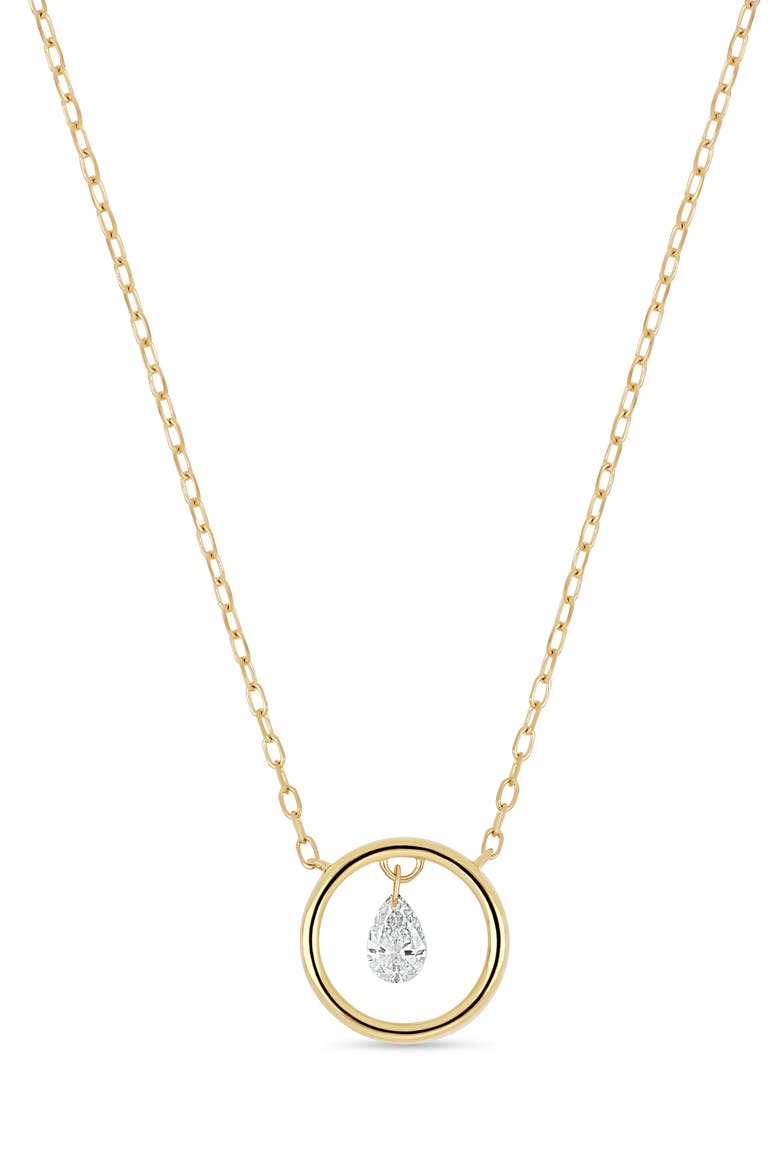 18K Gold Liora Natural Dancing Diamond Circle Pendant Necklace, Main, color, 18K YELLOW GOLD