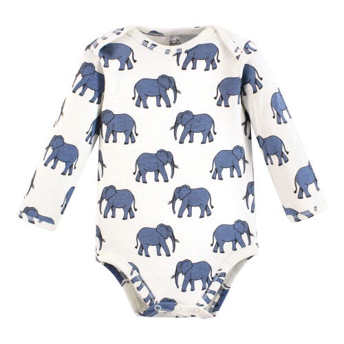 Touched By Nature Organic Cotton Long-sleeve Bodysuits In Multi