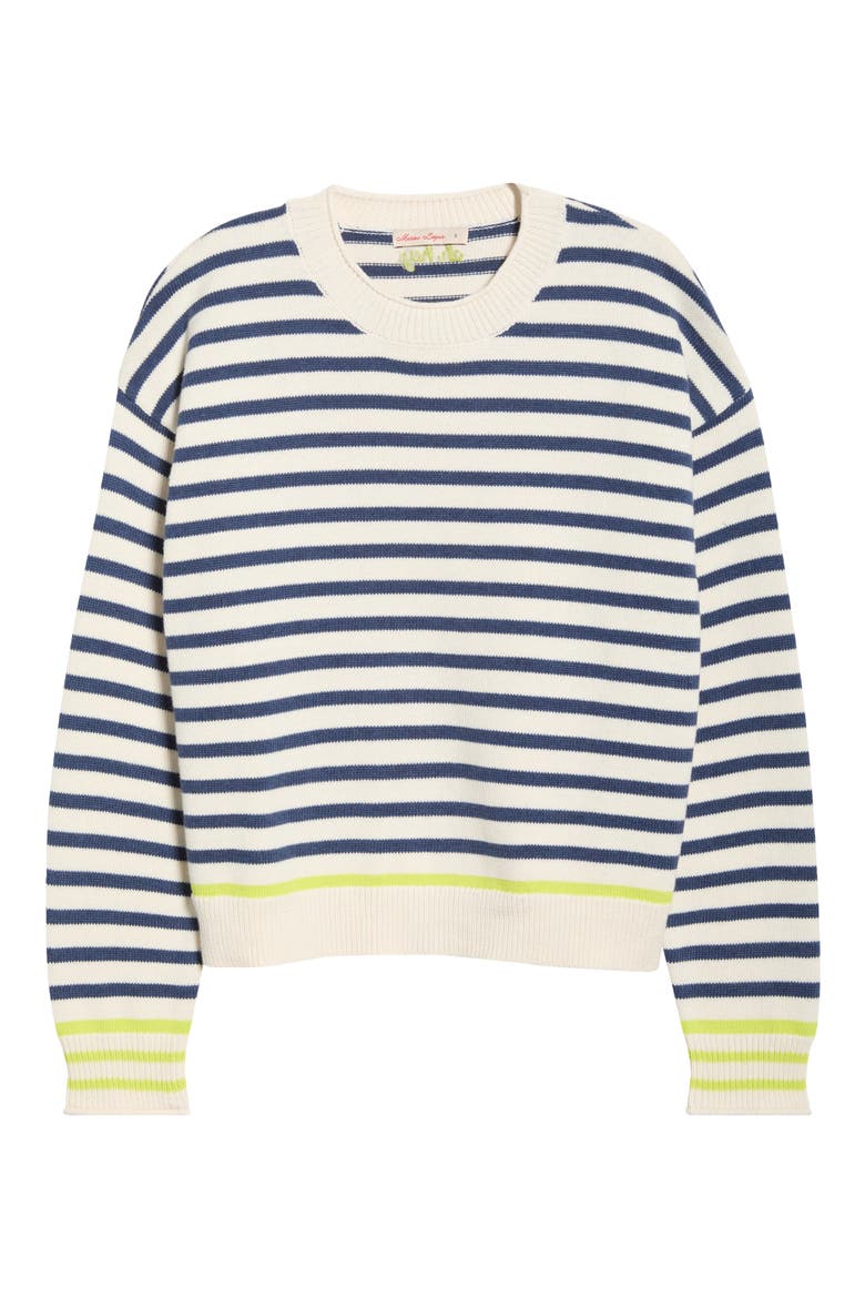Suki Stripe Cotton Rollneck Sweater, Alternate, color, NAVY STRIPE