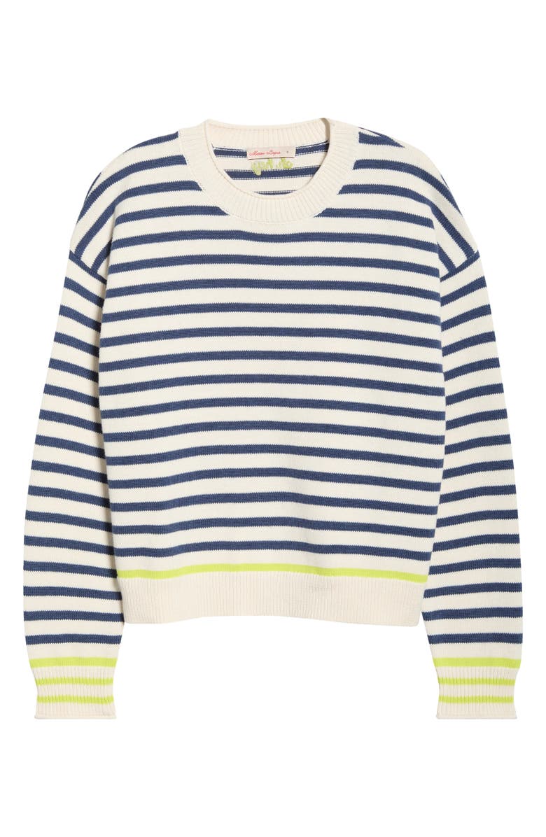 Marine Layer Suki Stripe Cotton Rollneck Sweater, Main, color, Navy Stripe