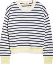 Marine Layer Suki Stripe Cotton Rollneck Sweater