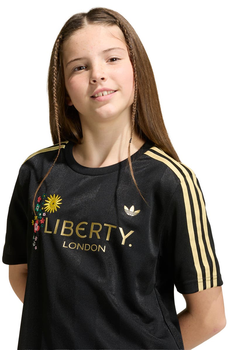 adidas x Liberty London Kids' Recycled Polyester Jersey, Alternate, color, Black