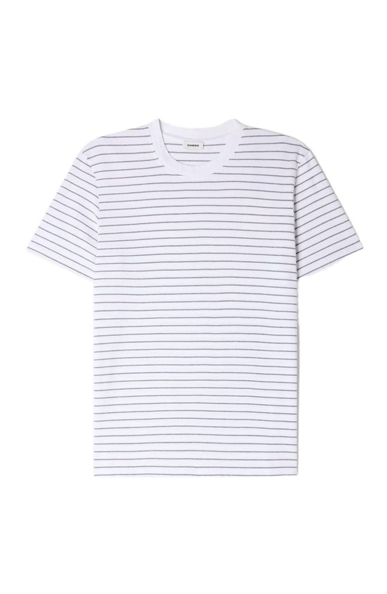 SANDRO Striped T-shirt, Alternate, color, White / Black