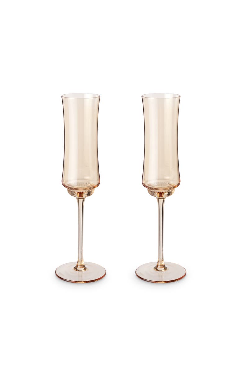 TWINE Tulip Champagne Flutes in Amber Set of 2, Alternate, color,