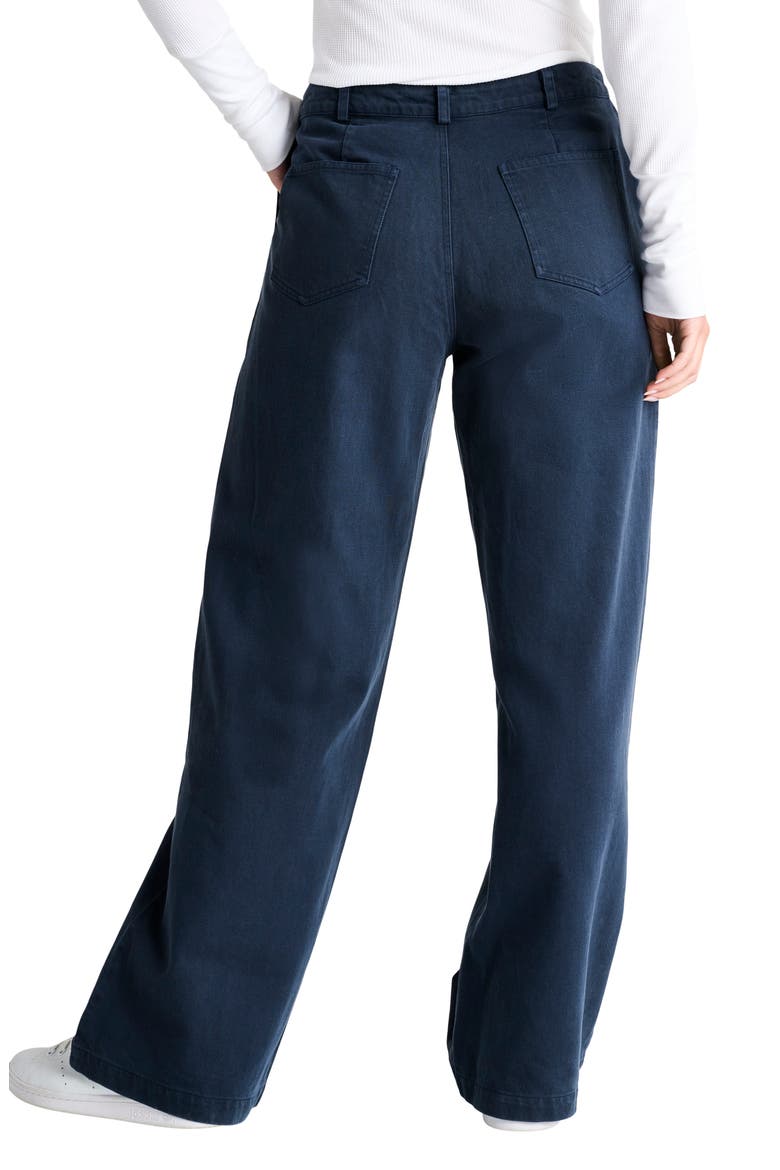 Lee High Waist Wide Leg Cotton Pants, Alternate, color, NAVY