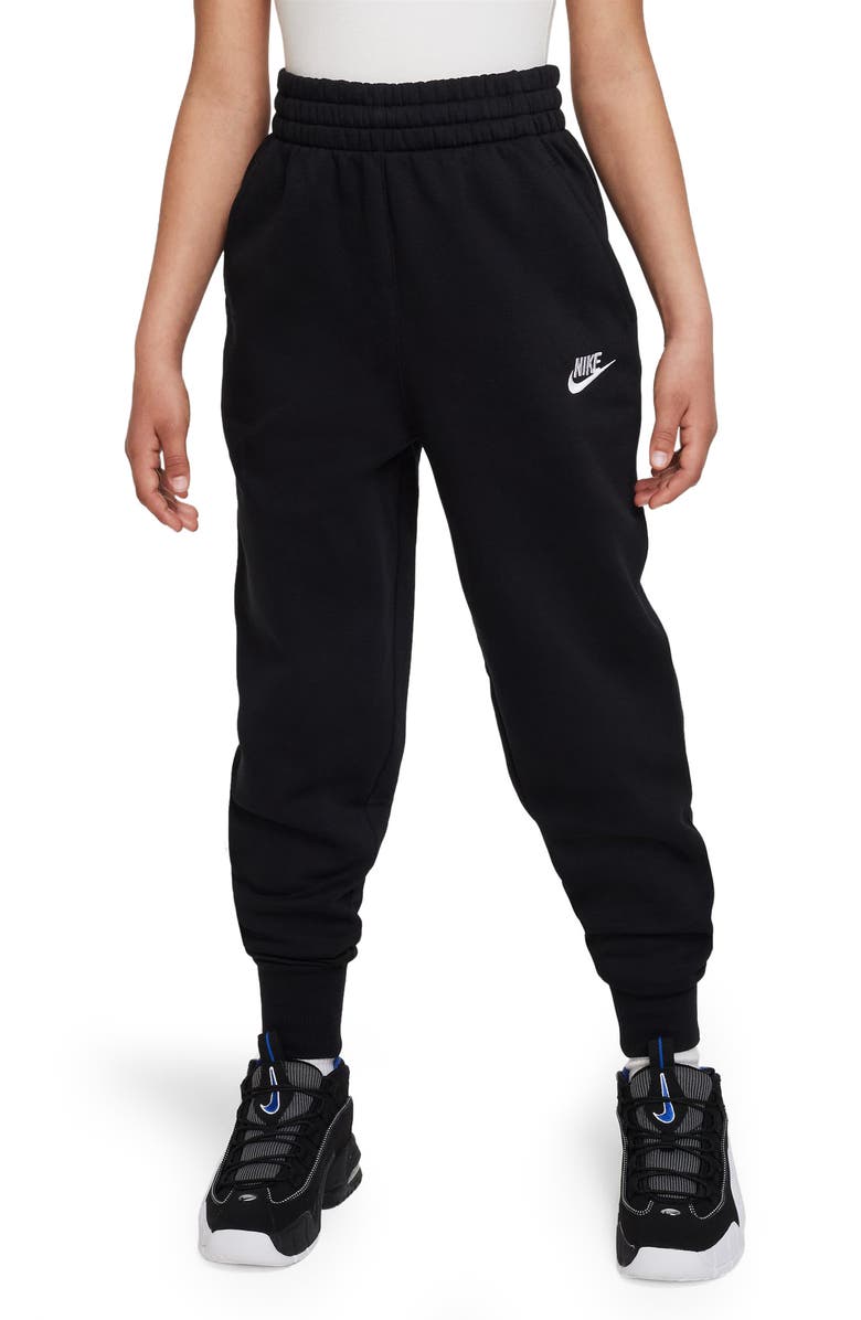 Nike Kids' Sportswear Club Fleece Joggers, Main, color, Black/ Black/ White