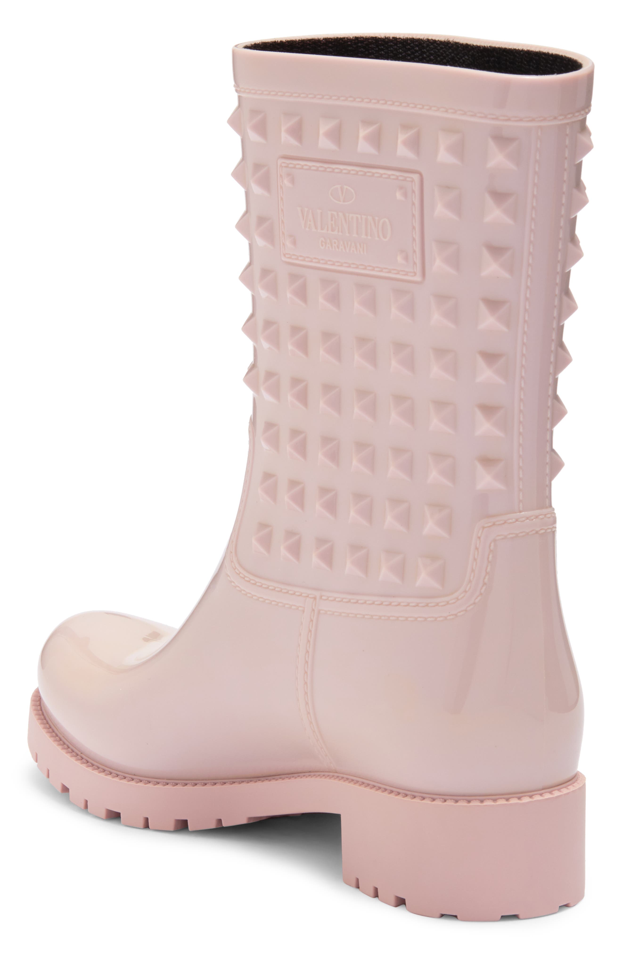 Rockstud Waterproof Rain Boot, Alternate, color, WATER ROSE