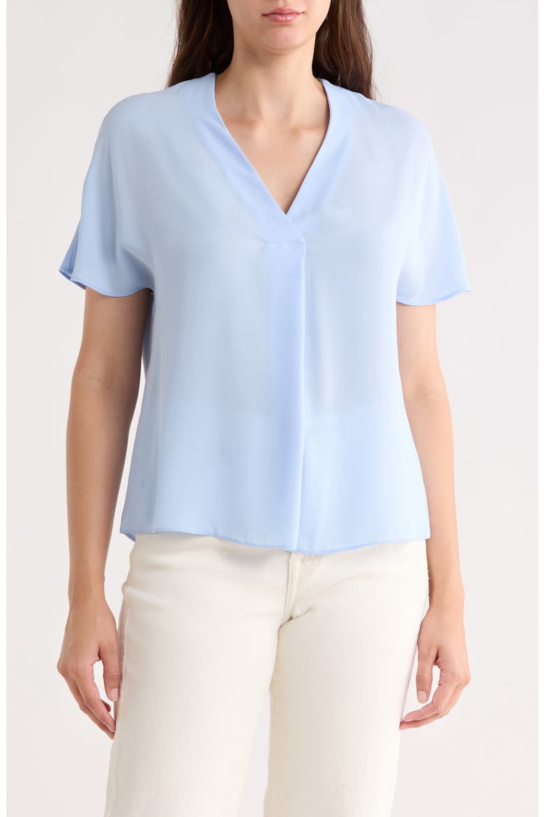 V-Neck Short Sleeve Top, Main, color, BLUE