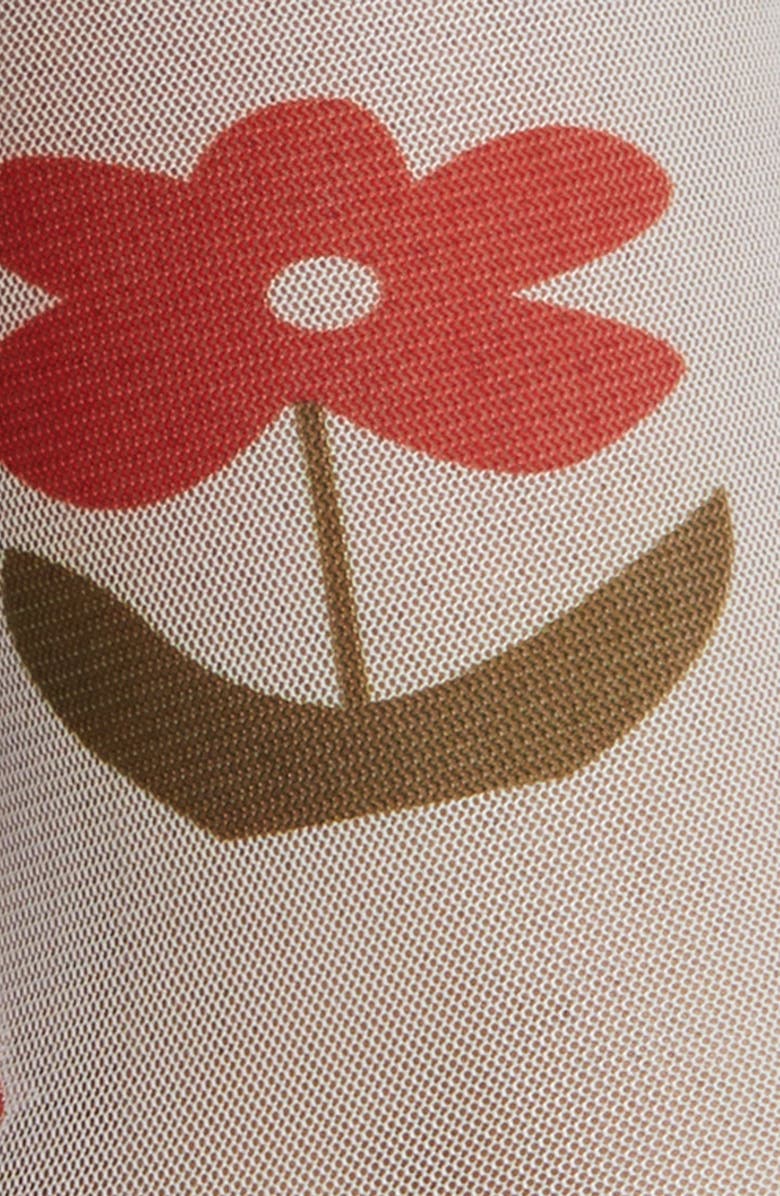 HIGH HEEL JUNGLE Retro Floral Mesh Socks, Alternate, color, 