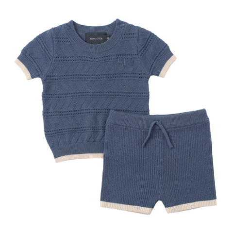 Textured Knit Short Sleeve Top and Shorts Set (Baby)