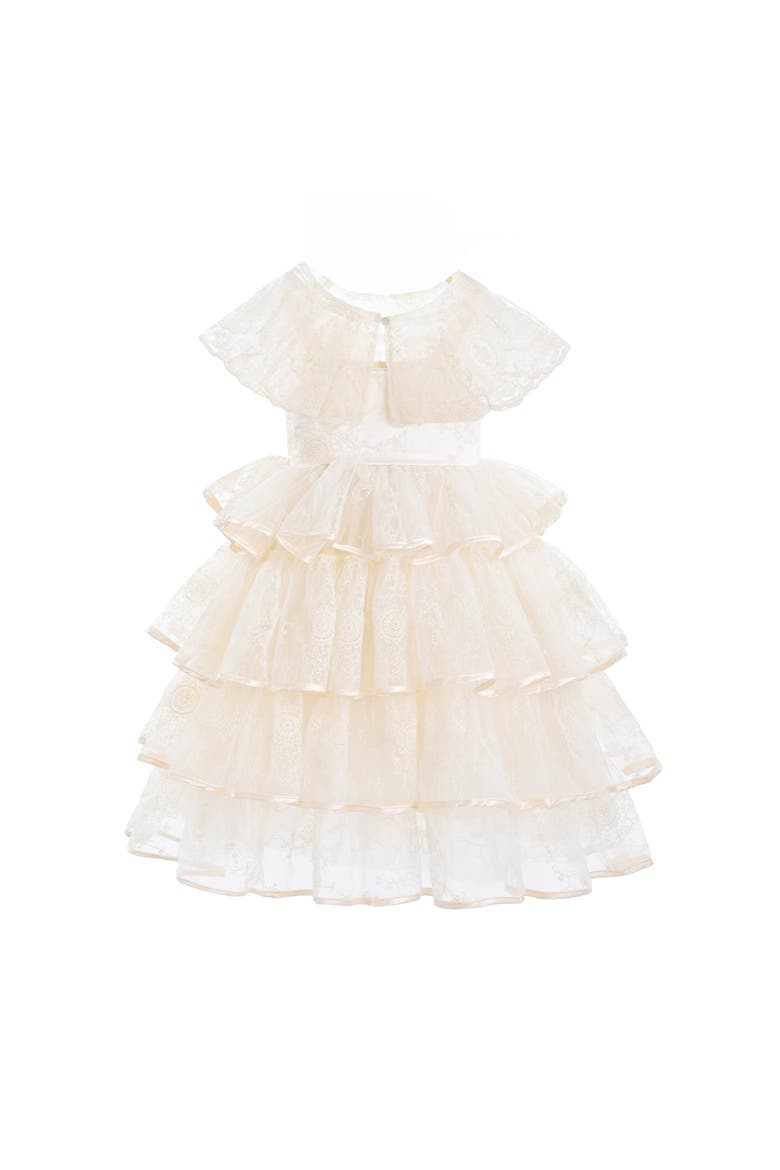 Elka Tiered Lace Dress, Main, color, Beige