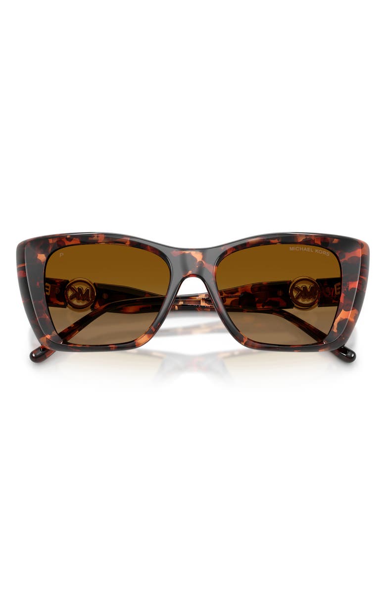 Michael Kors Tokyo 53mm Polarized Gradient Square Sunglasses, Alternate, color, Luggage Tortoise / Brown