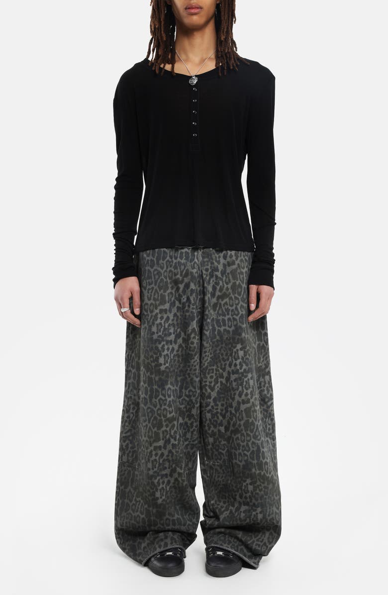 JADED LONDON Leopard Print Monster Sweatpants, Alternate, color, Charcoal