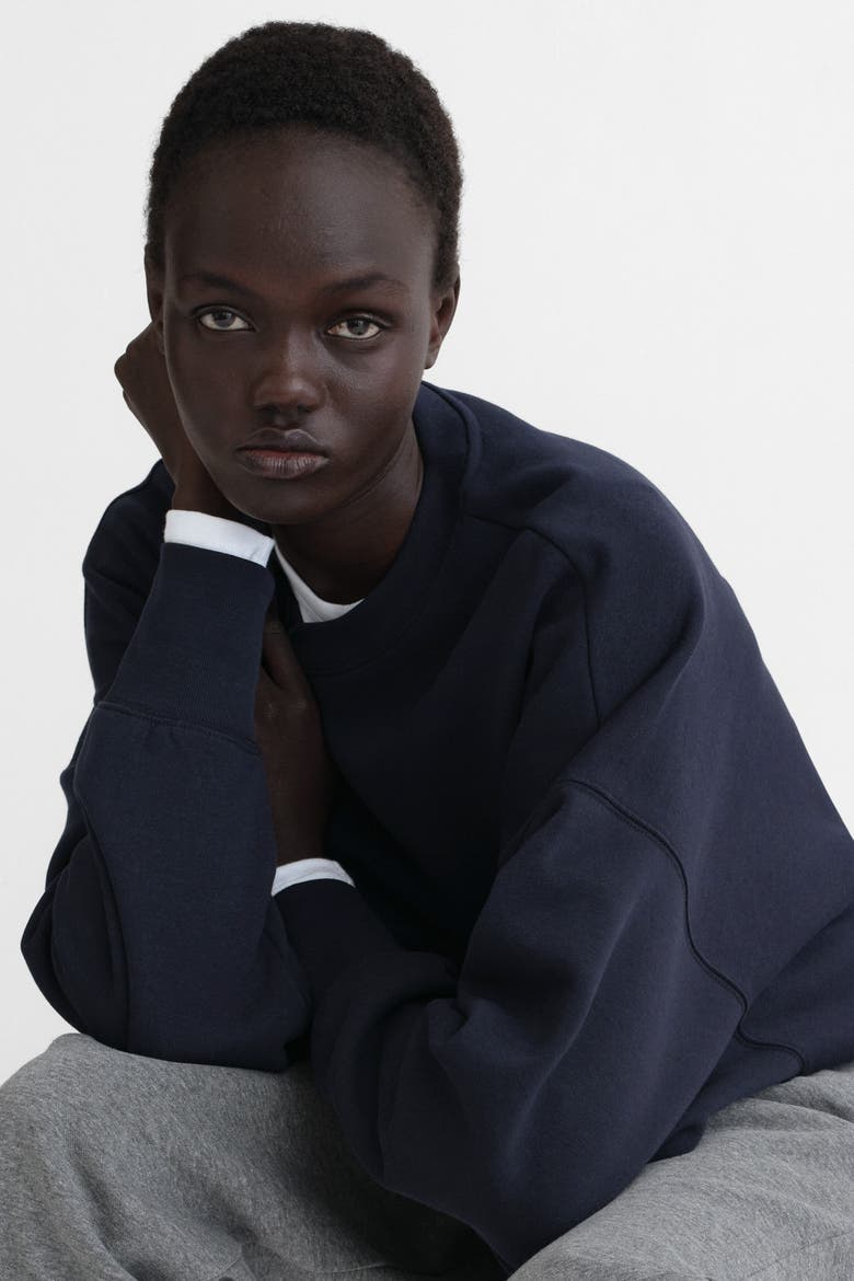 Oversized Sweatshirt, Alternate, color, Navy blue