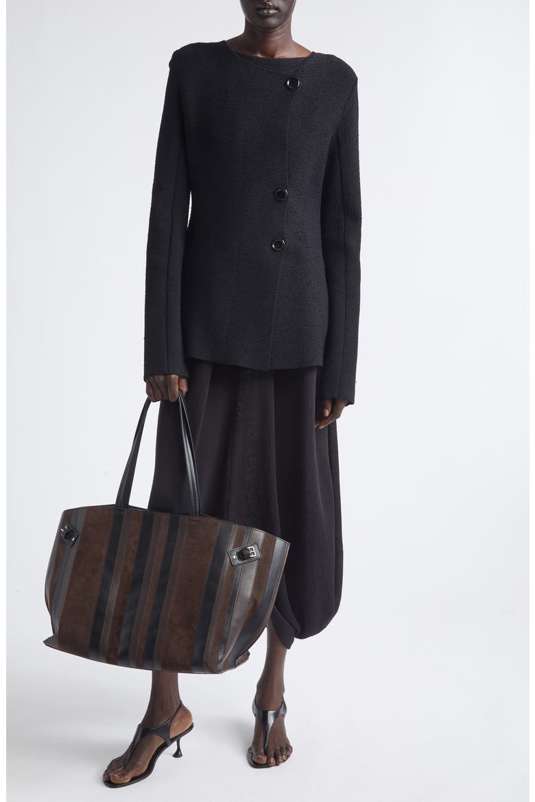 Sukki Asymmetric Jacket, Alternate, color, BLACK