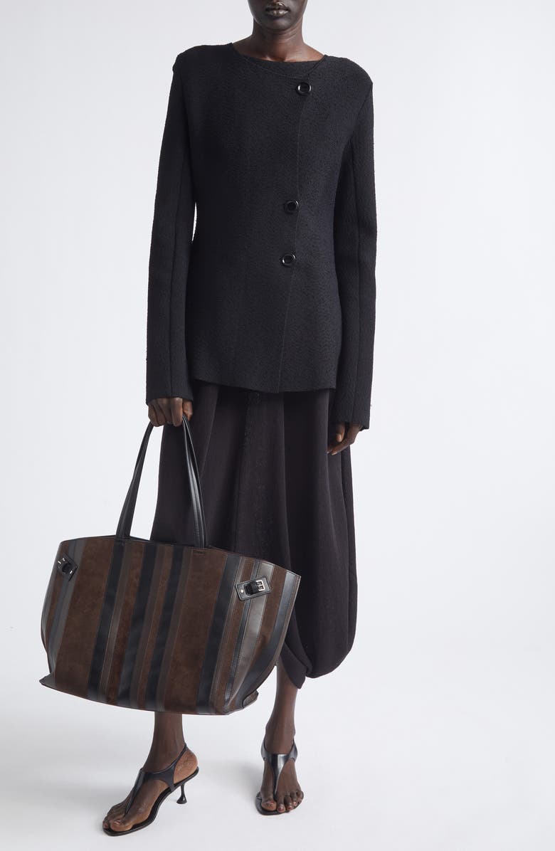 Proenza Schouler Sukki Asymmetric Jacket, Alternate, color, Black