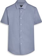 Bugatchi Miles OoohCotton® Geo Print Short Sleeve Button-Up Shirt