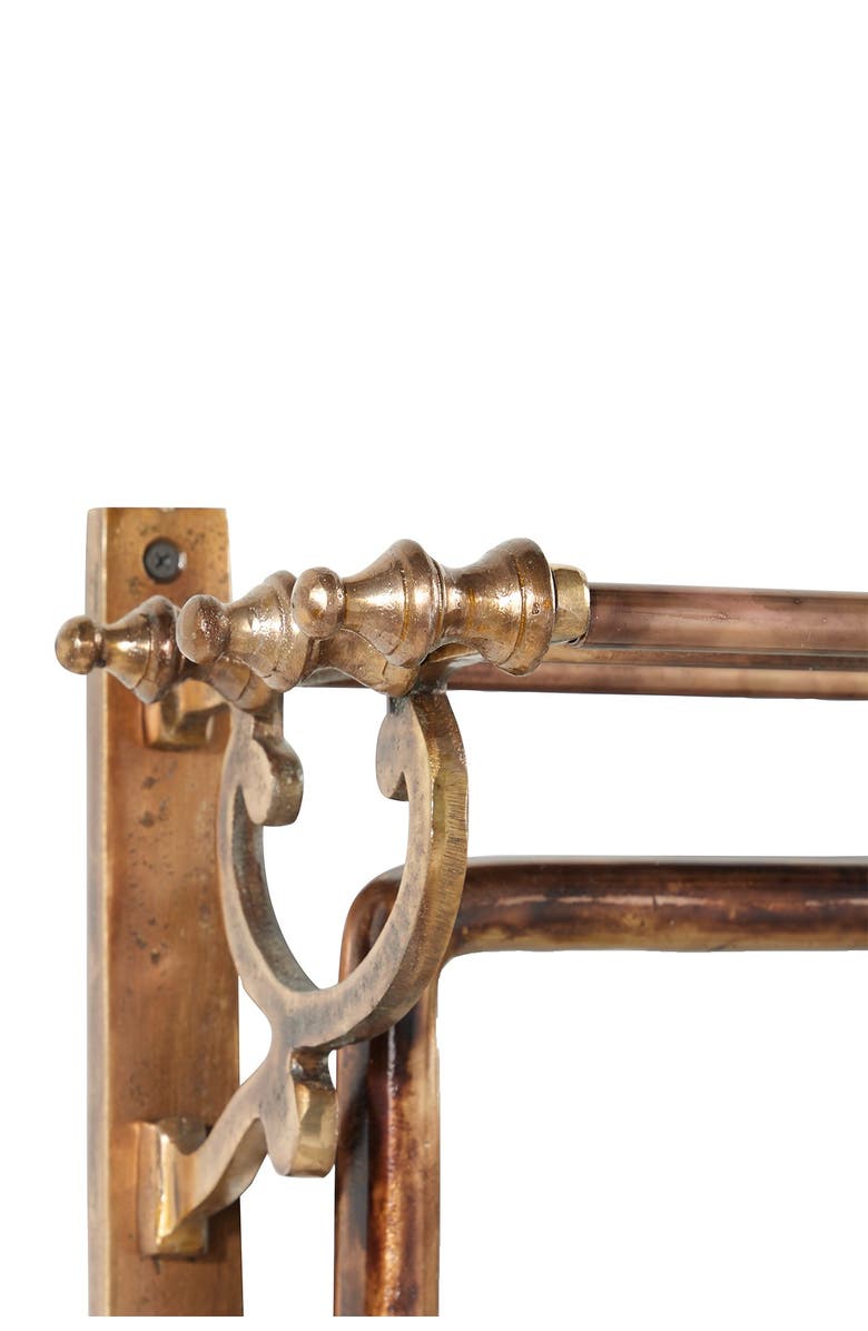 WILLOW ROW Brown Bathroom Wall Rack with Hooks & Rectangular Mirror, Alternate, color, 