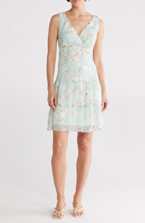 V-Neck Floral Print Dress