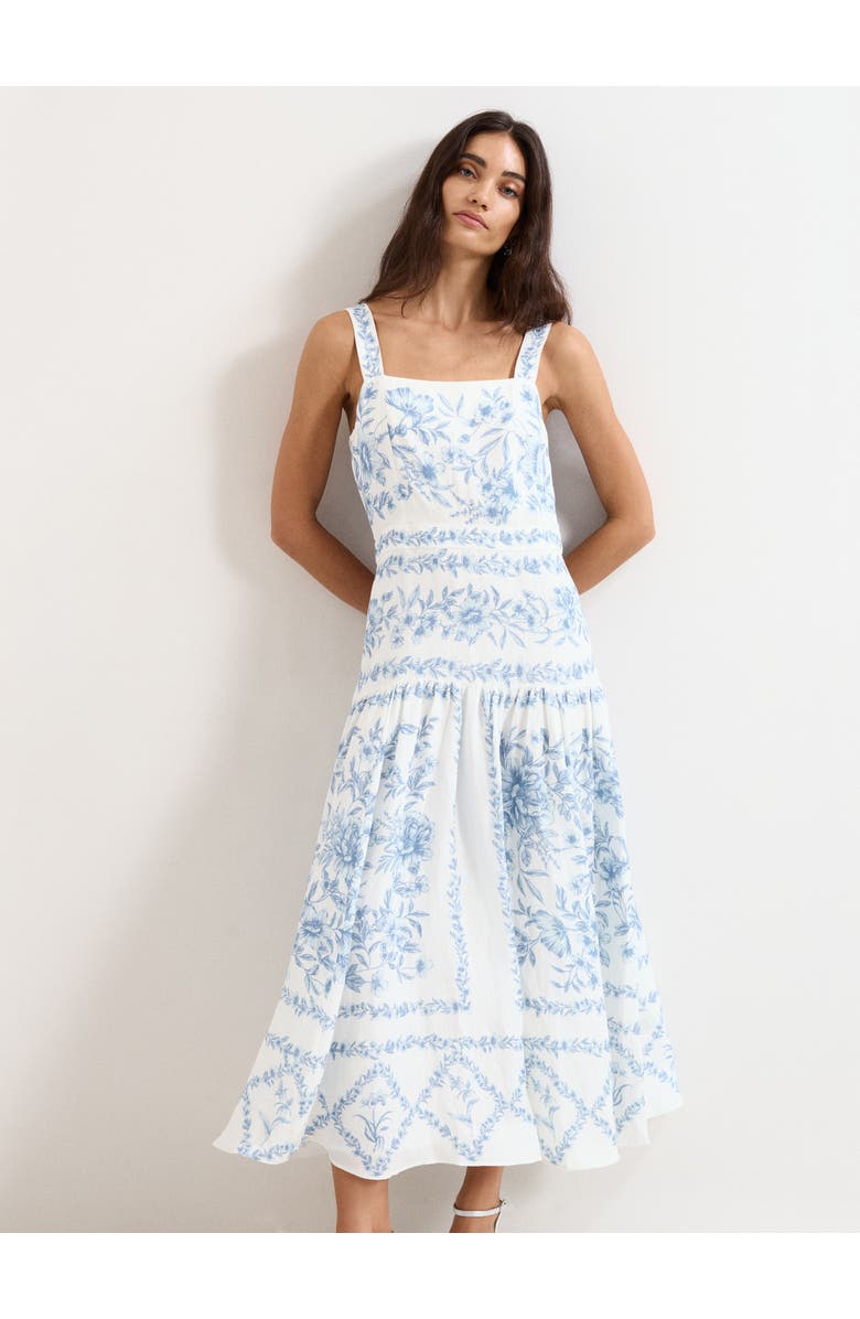 Phase Eight Torin Floral Dress, Main, color, Pale Blue