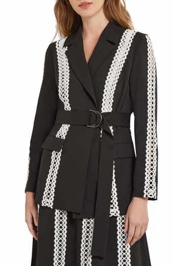 Misook Heritage Eyelet Lace Stripe Jacket
