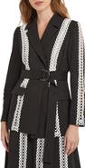 Misook Heritage Eyelet Lace Stripe Jacket