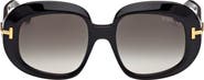 TOM FORD Icon 53mm Gradient Round Sunglasses