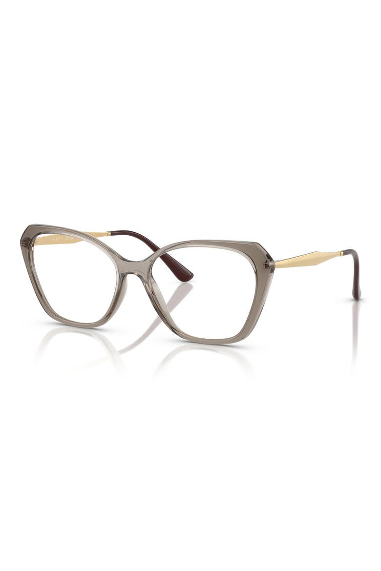 52mm Cat Eye Optical Glasses, Alternate, color, TRANSPARENT BROWN