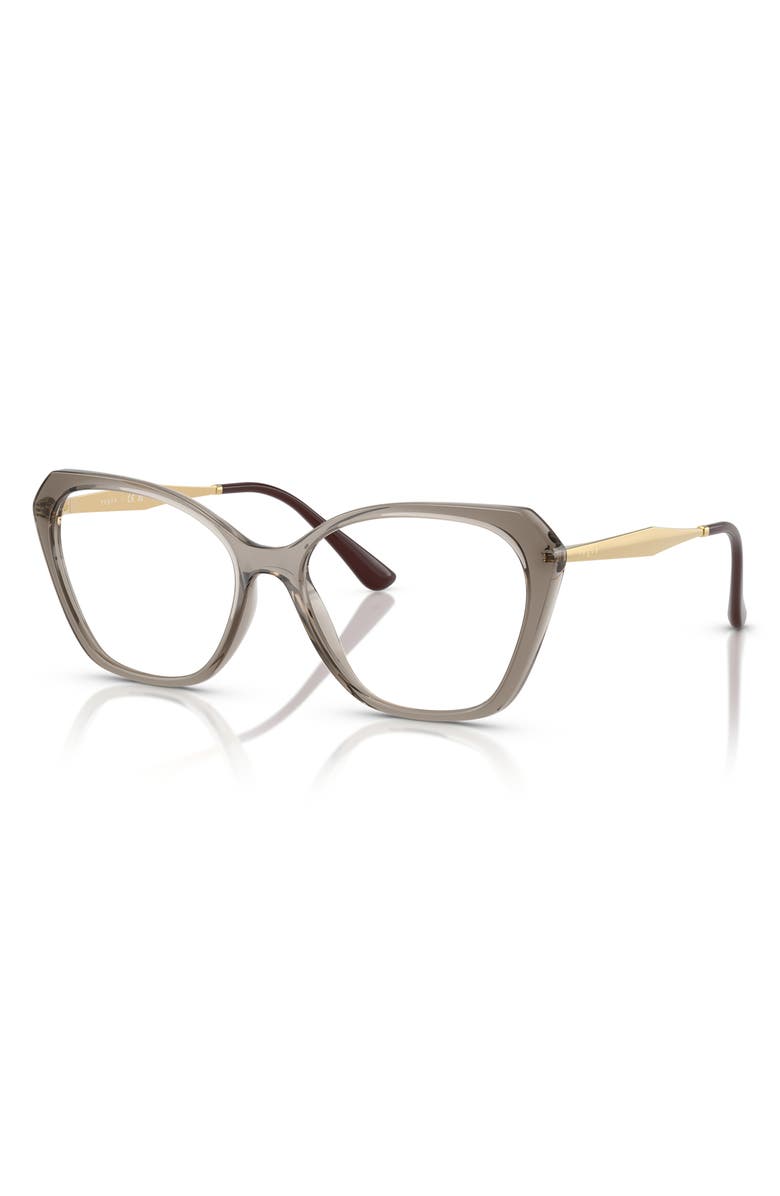 VOGUE 52mm Cat Eye Optical Glasses, Alternate, color, Transparent Brown
