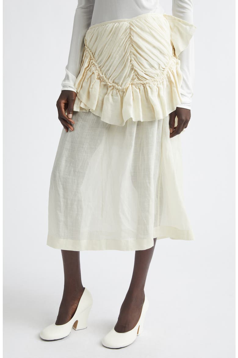 Shelby Ruffle Mousseline Convertible Skirt, Alternate, color, IVORY