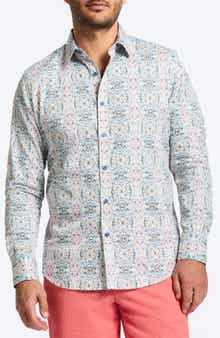 Robert Graham Gomera Tapestry Print Stretch Cotton Button-Up Shirt