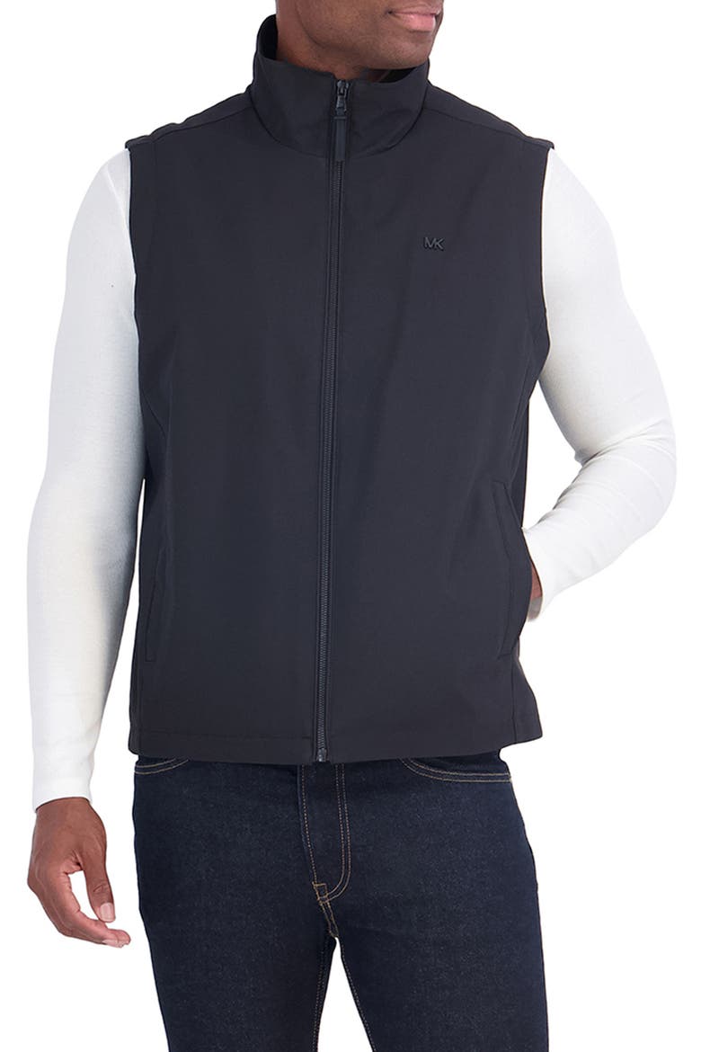 Water Resistant High Pile Fleece Lined Vest, Main, color, BLACK