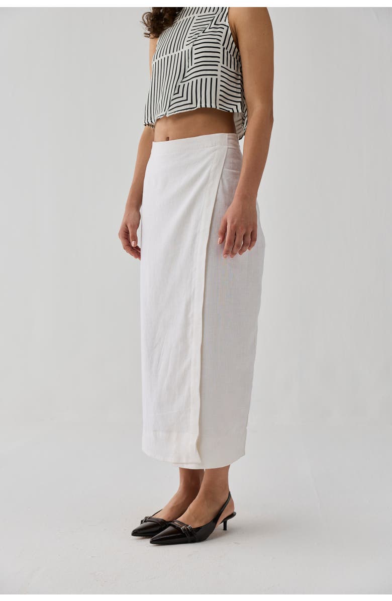 Reistor Fitted Overlap Midi Skirt, Alternate, color, Off White