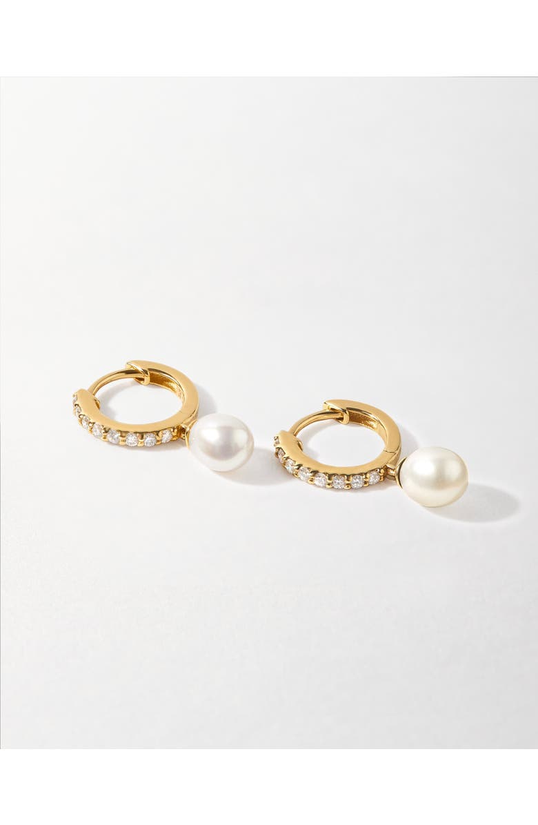 Edge of Ember Pearl Pave Diamond Huggie Earrings, Alternate, color, Diamond