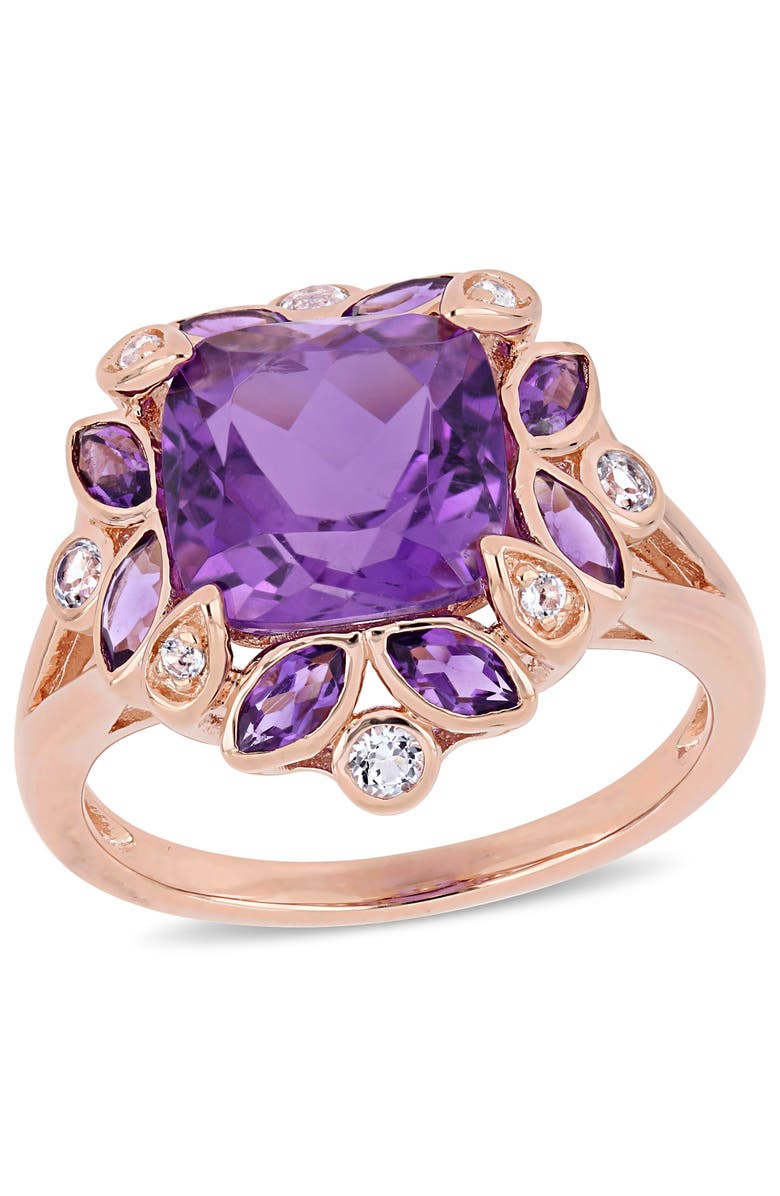 Julianna B. Amethyst & White Topaz Floral Ring, Main, color, Amethyst