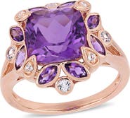 Julianna B. Amethyst & White Topaz Floral Ring