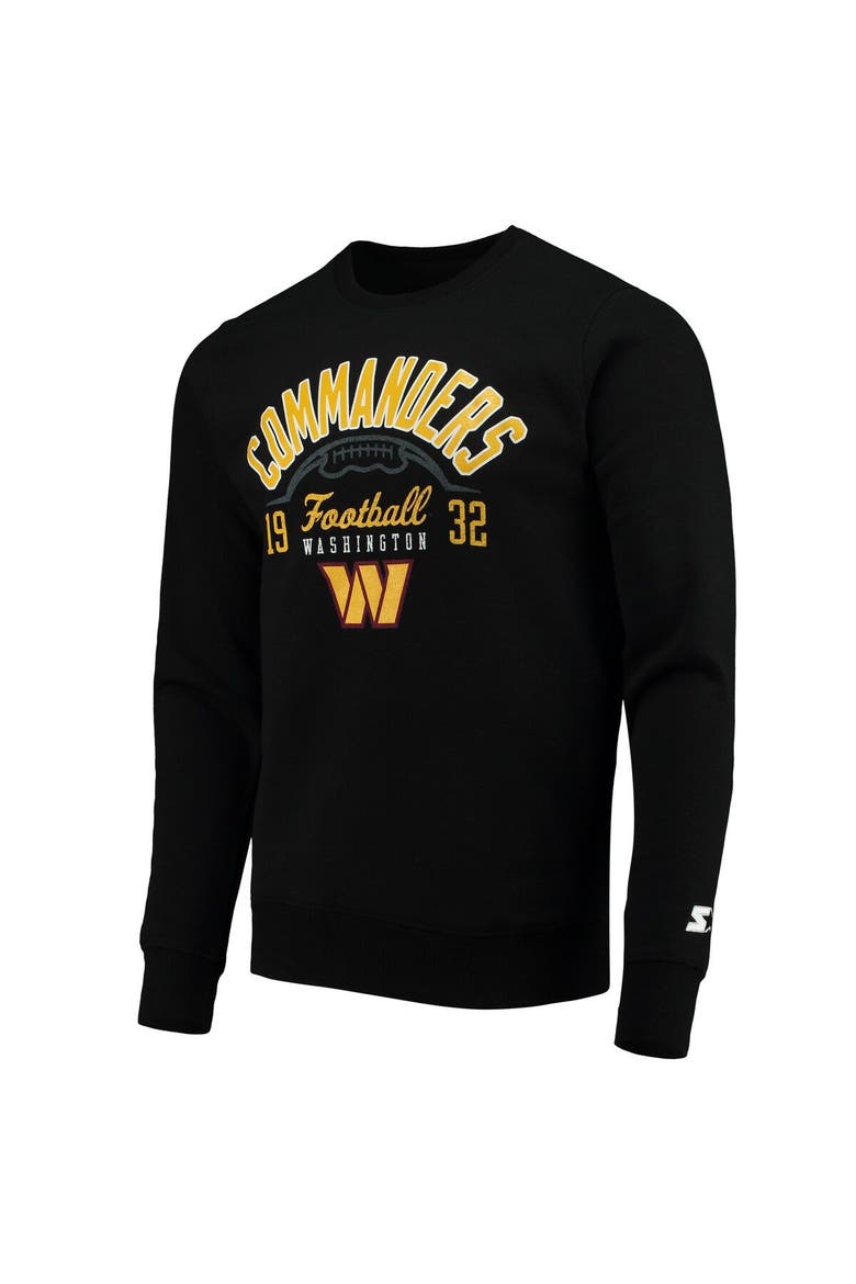 Men's Starter Black Washington Commanders Pullover Sweatshirt, Alternate, color, Black