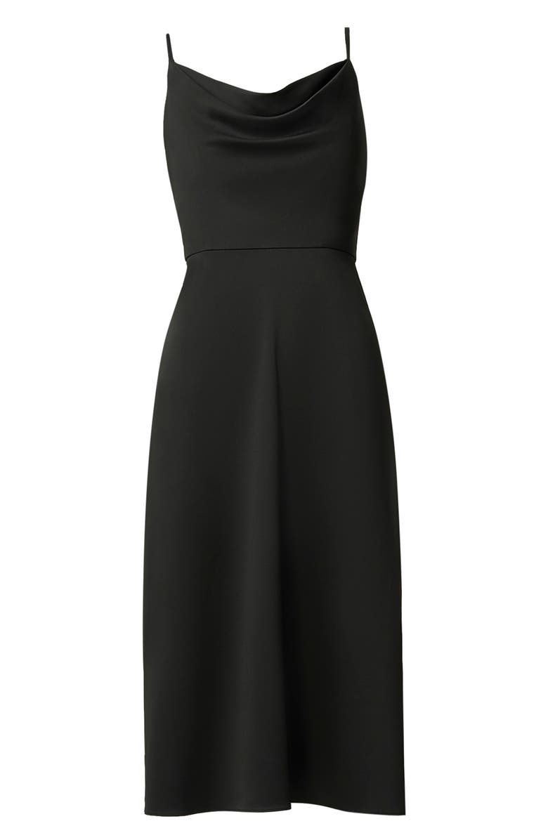 Adrianna Papell Cowl Neck Satin Midi Dress, Alternate, color,